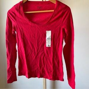 No Boundaries Red Long Sleeve Scoop Neck Tee - Women's Small NWT